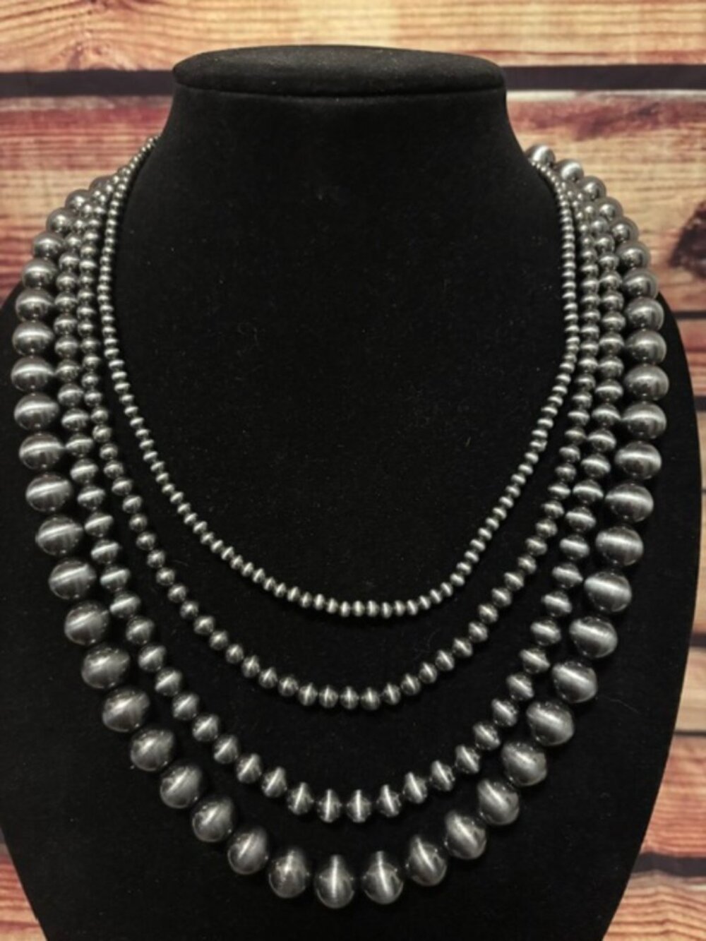 Tipi Western 4-layer Faux Navajo Pearl Beaded Necklace NWT